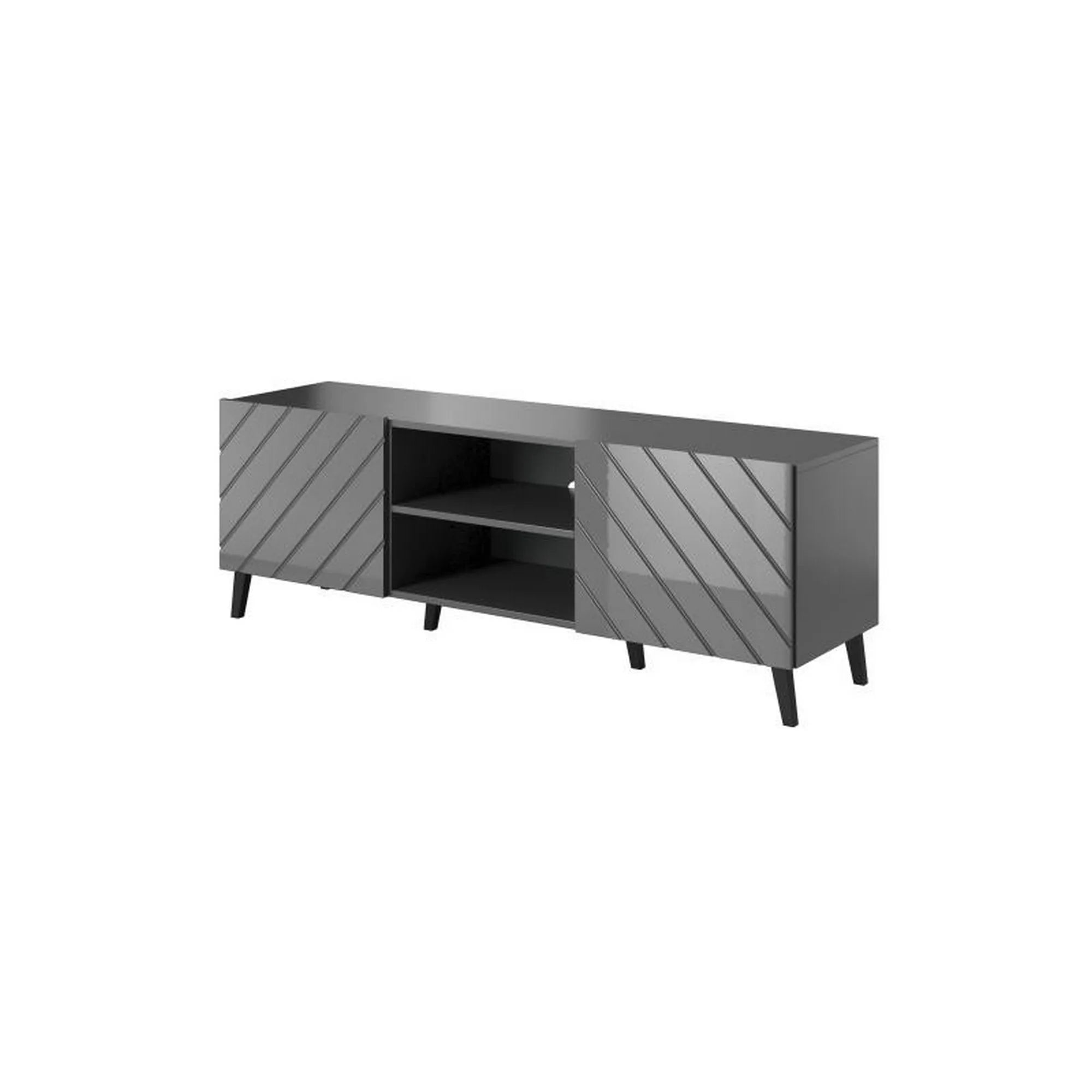 Comoda TV ABETO, gri grafit, PAL, 150x42x52 cm