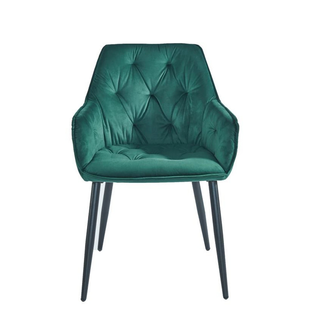 Scaun BEL, verde smarald/negru, stofa catifelata/metal, 58x63x86 cm