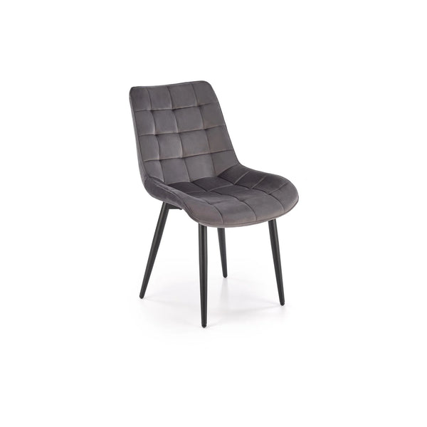 Scaun K580, gri - HLR 21, stofa catifelata/otel, 51x61x85 cm