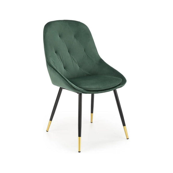 Scaun K437, verde inchis/negru, stofa catifelata/metal, 49x55x88 cm