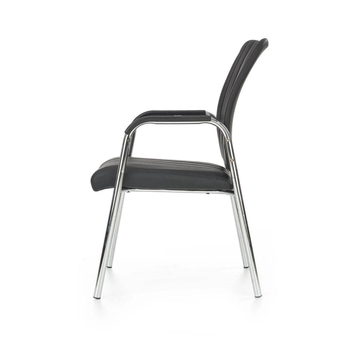 Scaun conferinta VIGOR, negru, piele ecologica/metal, 53x58x92 cm