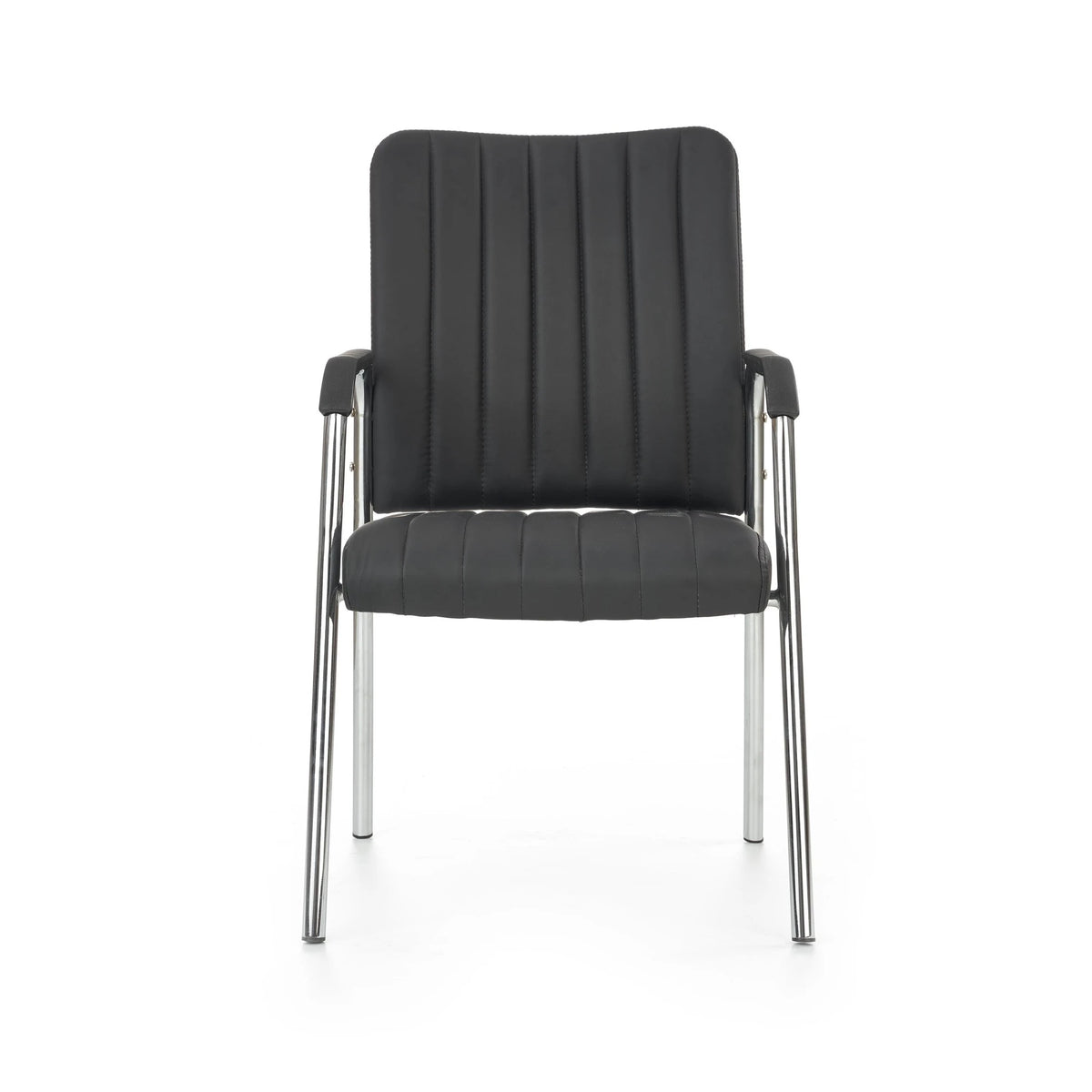 Scaun conferinta VIGOR, negru, piele ecologica/metal, 53x58x92 cm