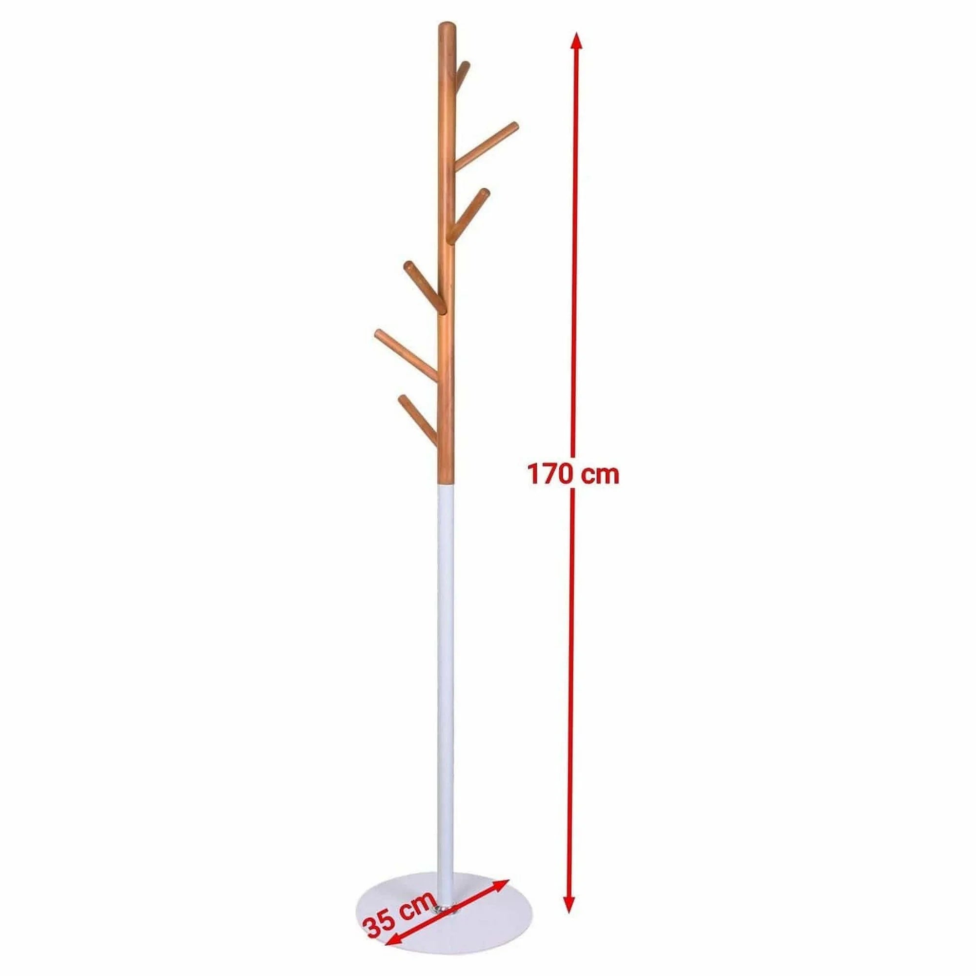 Cuier pom W53, alb/fag, metal/lemn, 35x170 cm