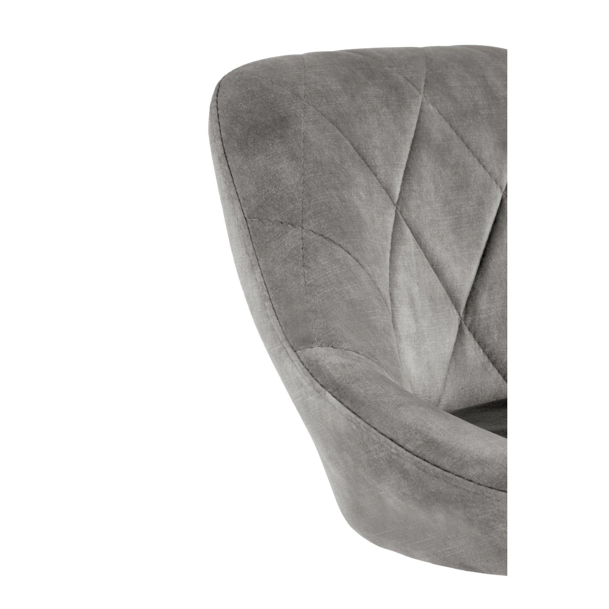 Scaun de bar rotativ H101, stofa catifelata gri - Bluvel 14, 47x45x106 cm