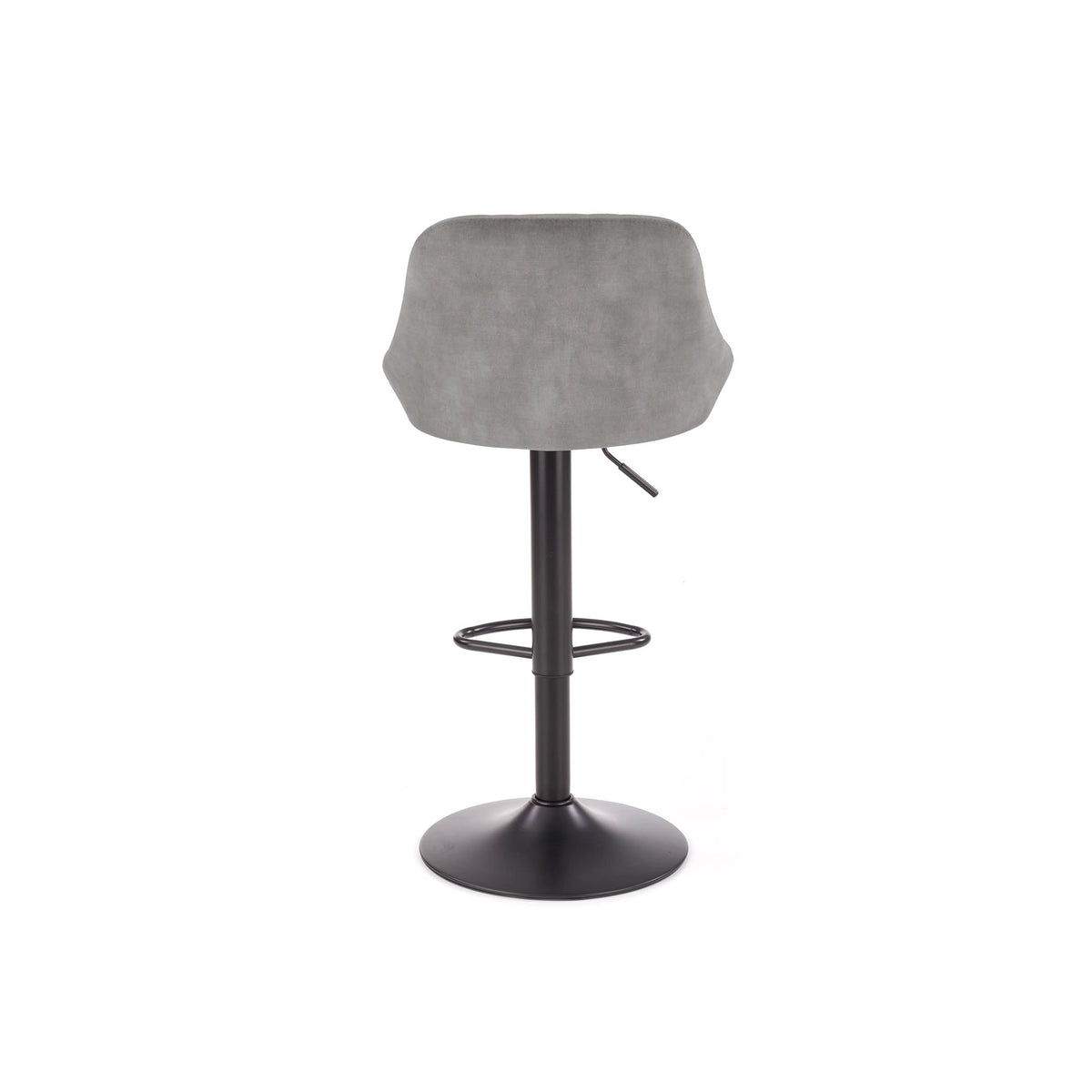 Scaun de bar rotativ H101, stofa catifelata gri - Bluvel 14, 47x45x106 cm