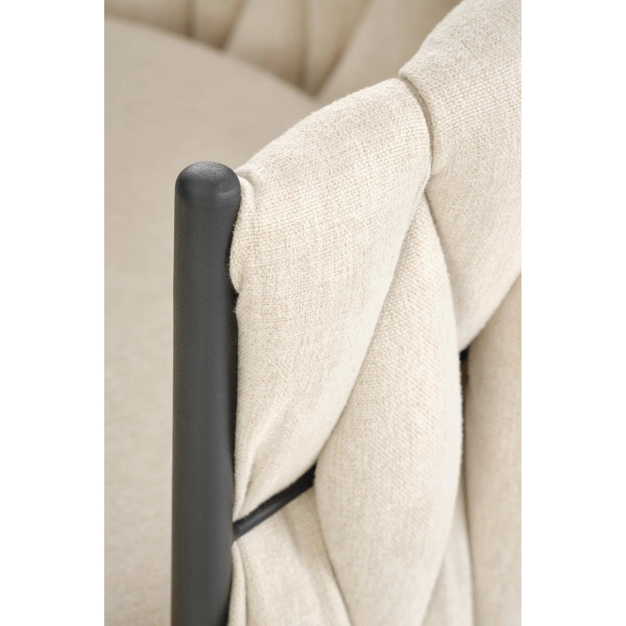 Scaun bar textil H125, bej - Nea 25, stofa clasica/otel, 53x54x90/105 cm