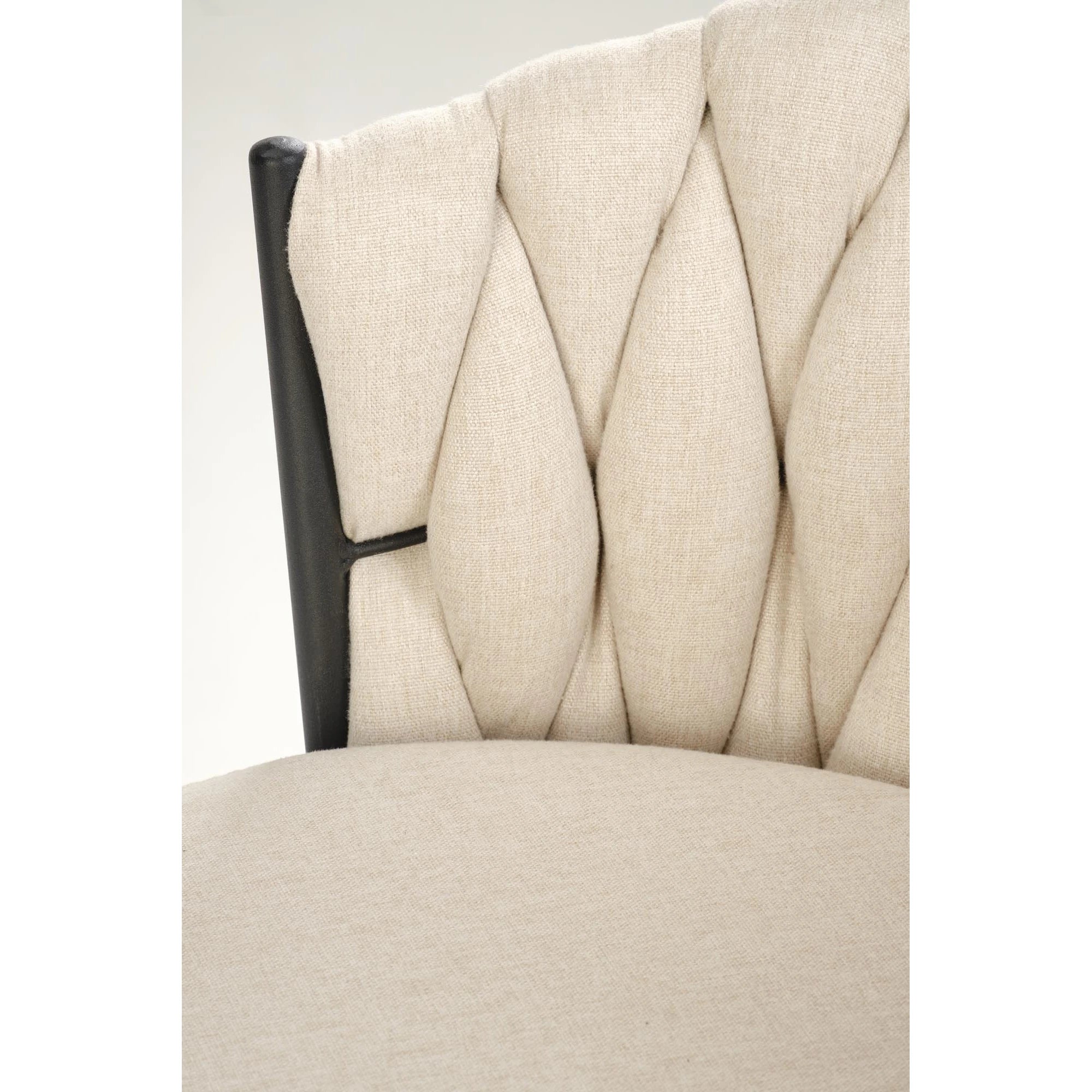 Scaun bar textil H125, bej - Nea 25, stofa clasica/otel, 53x54x90/105 cm