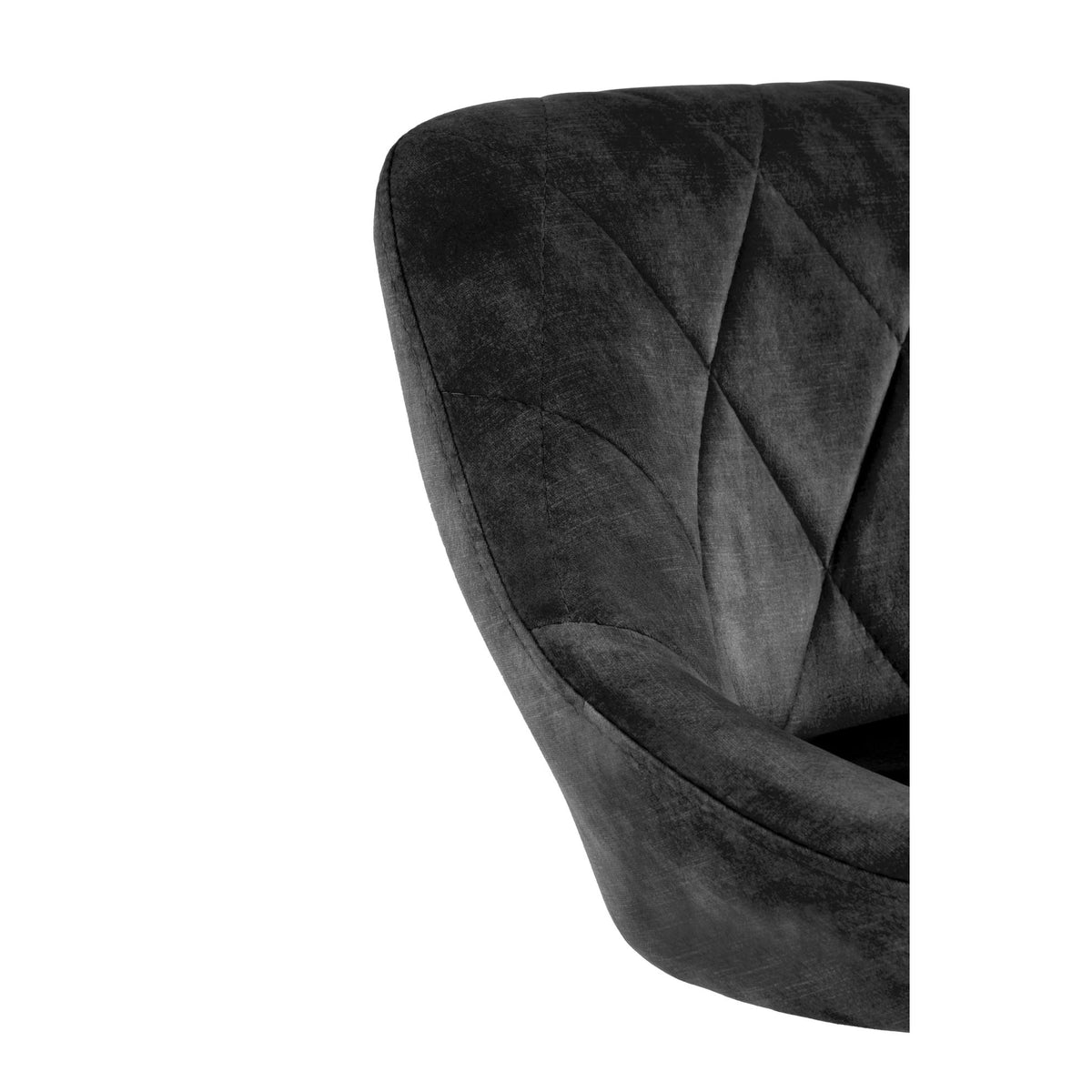 Scaun de bar rotativ H101, negru, stofa catifelata/otel, 47x45x84/106 cm