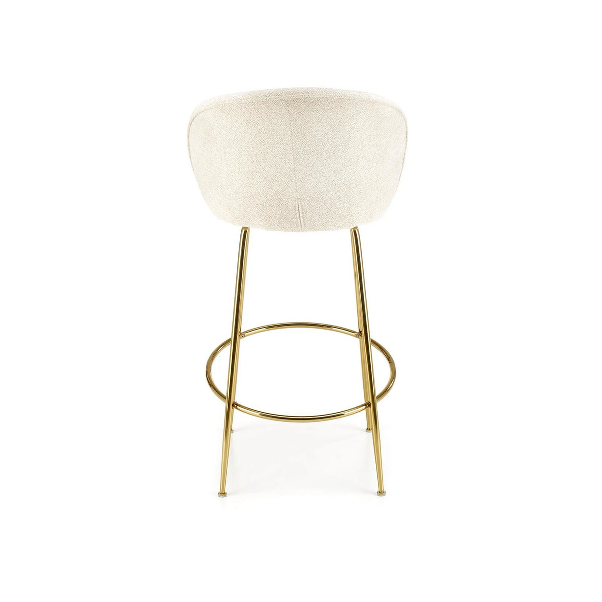 Scaun de bar auriu H116, stofa bucle/otel, 50x59x101 cm