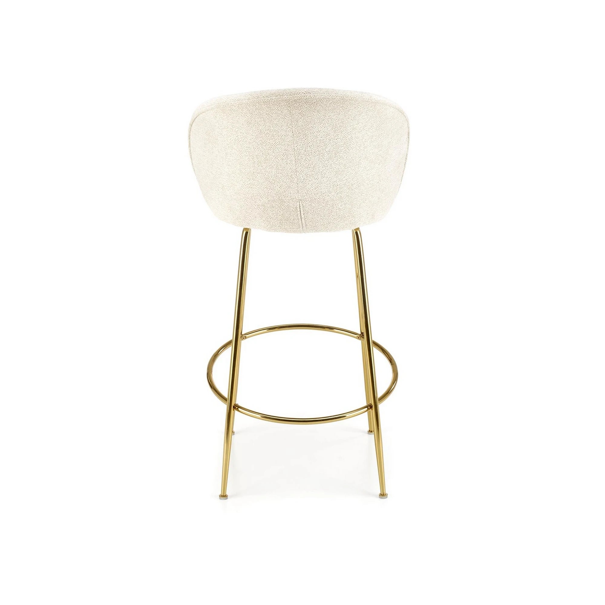Scaun de bar auriu H116, stofa bucle/otel, 50x59x101 cm