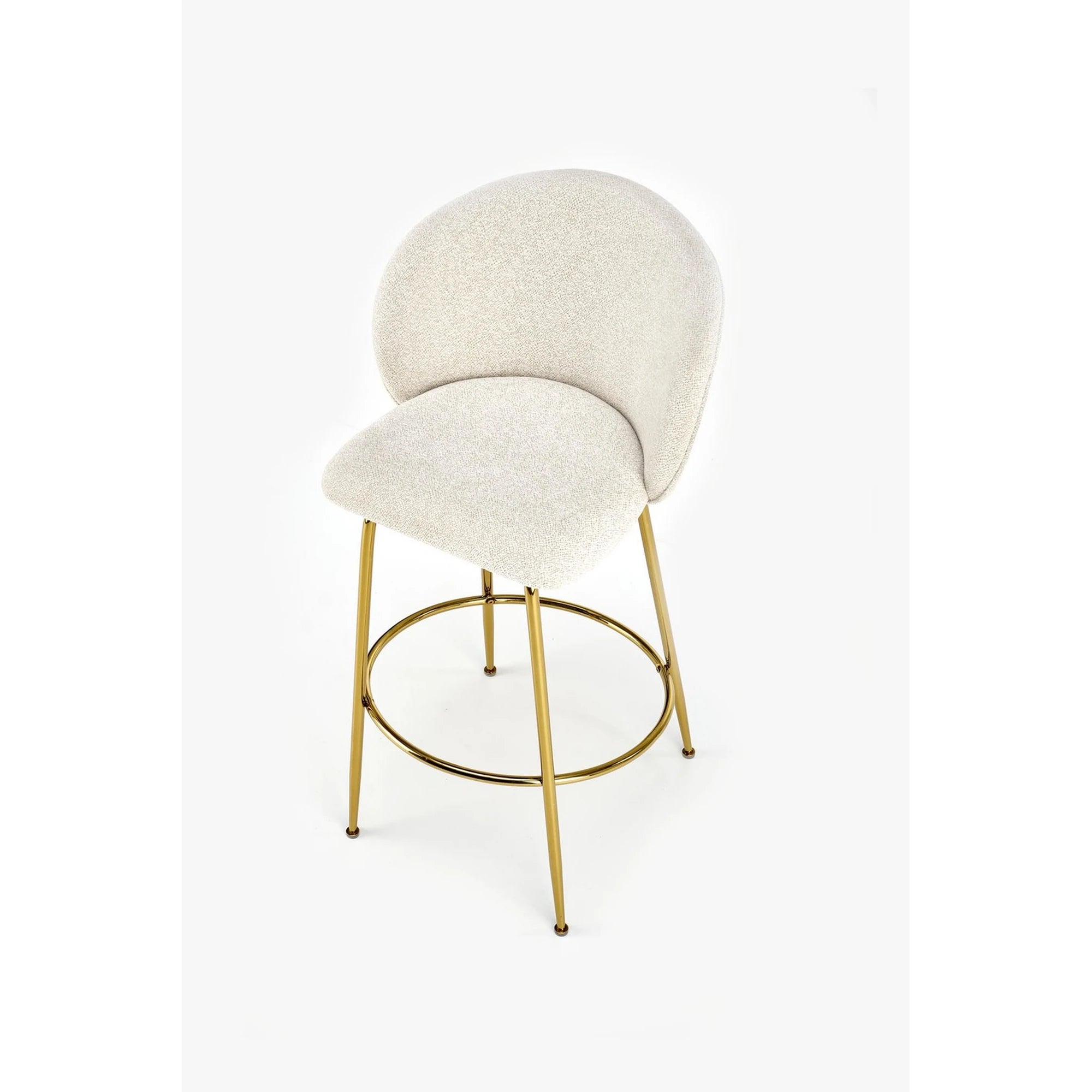 Scaun de bar auriu H116, stofa bucle/otel, 50x59x101 cm