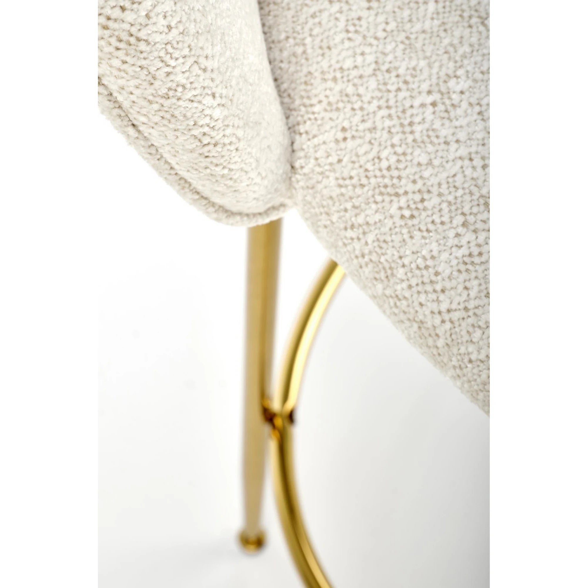 Scaun de bar auriu H116, stofa bucle/otel, 50x59x101 cm