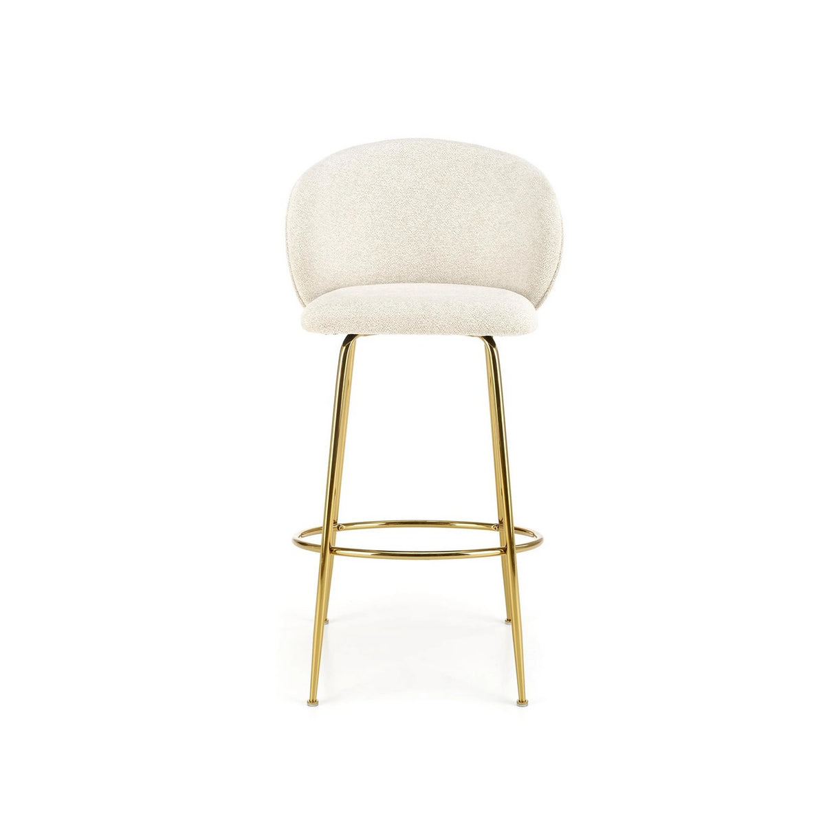 Scaun de bar auriu H116, stofa bucle/otel, 50x59x101 cm