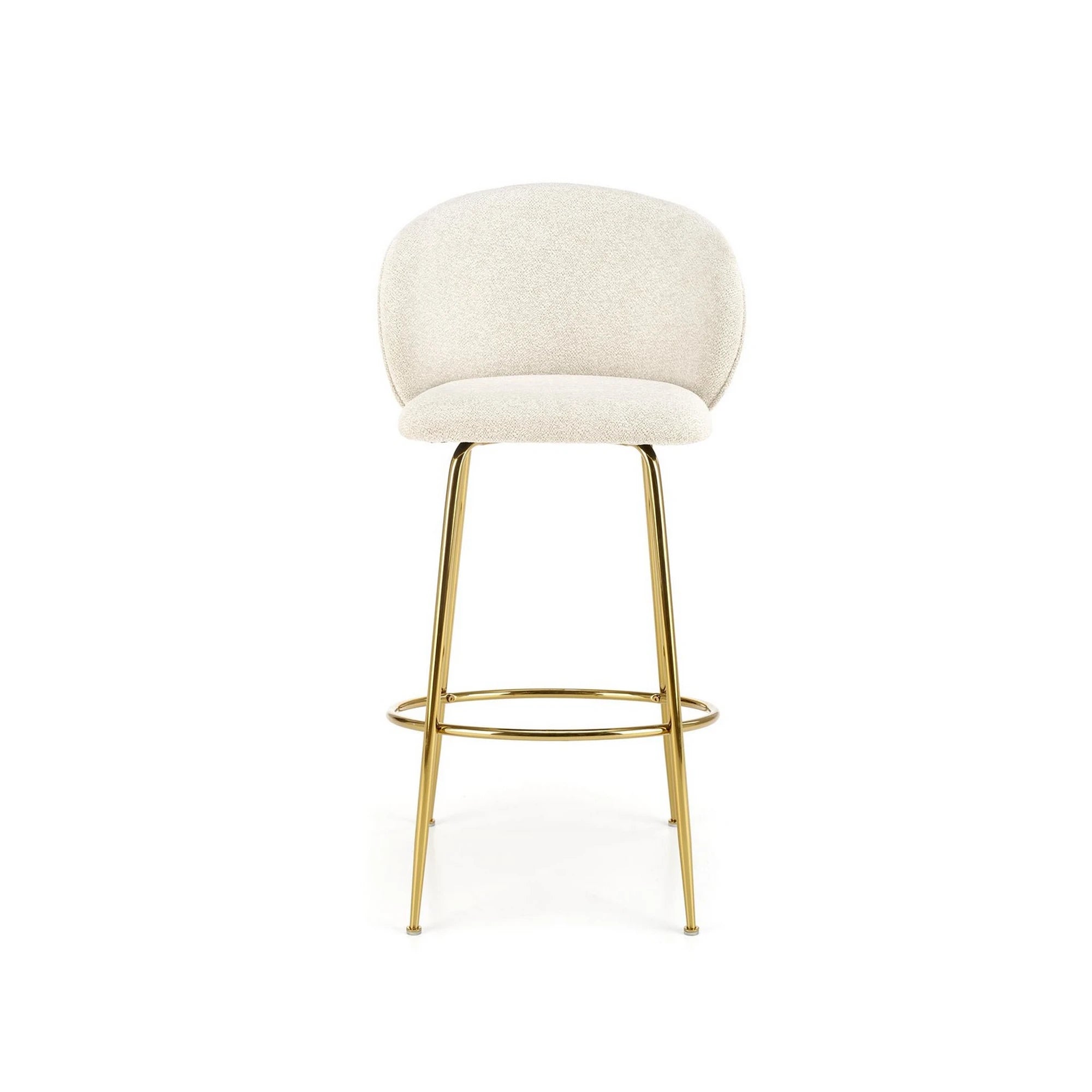 Scaun de bar auriu H116, stofa bucle/otel, 50x59x101 cm