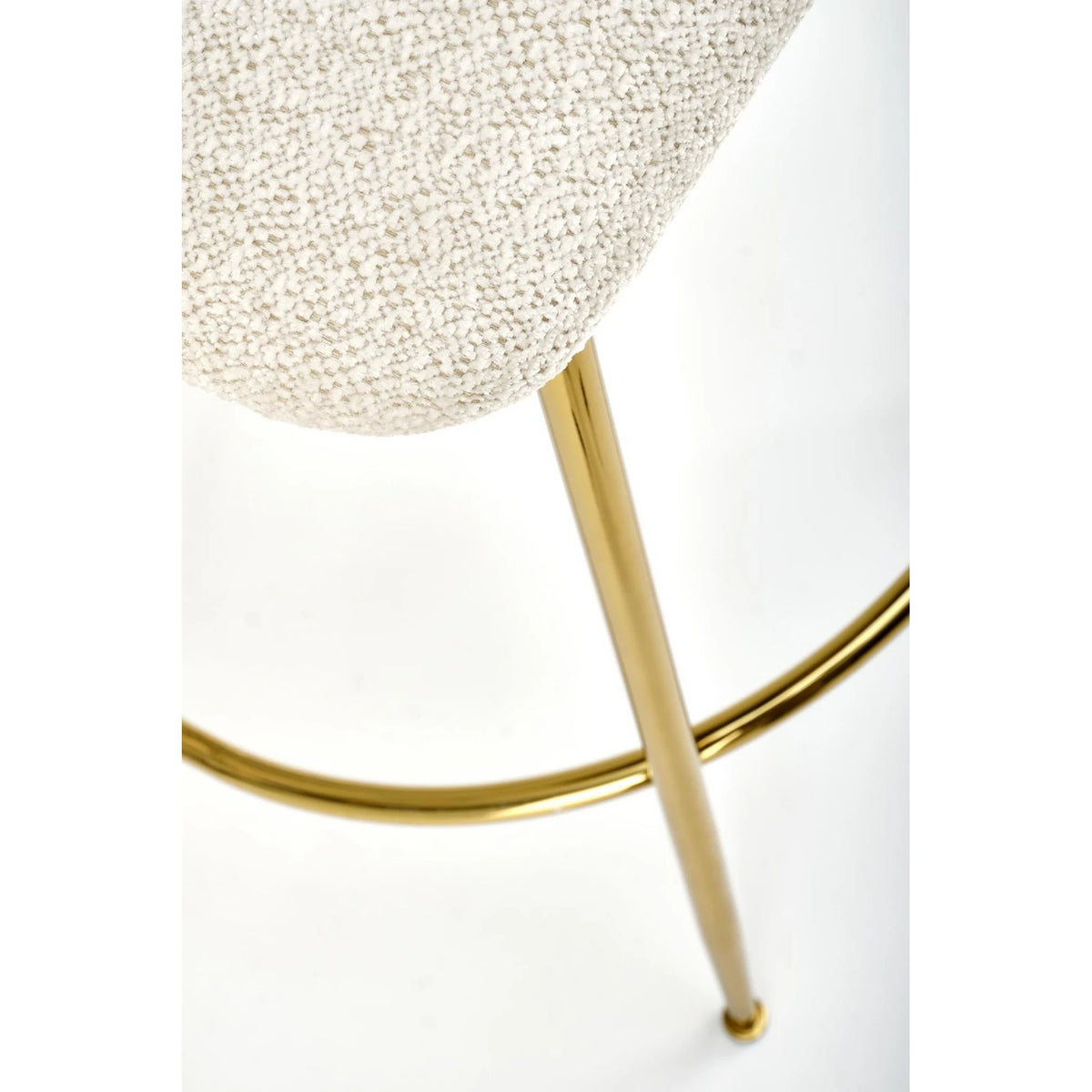 Scaun de bar auriu H116, stofa bucle/otel, 50x59x101 cm