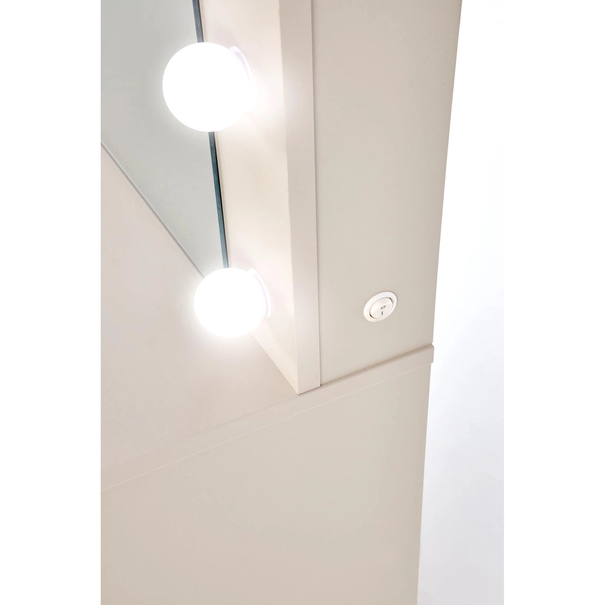 Masa de toaleta cu oglinda cu leduri HOLLYWOOD 2 XL, casmir, PAL, 120x55x140 cm