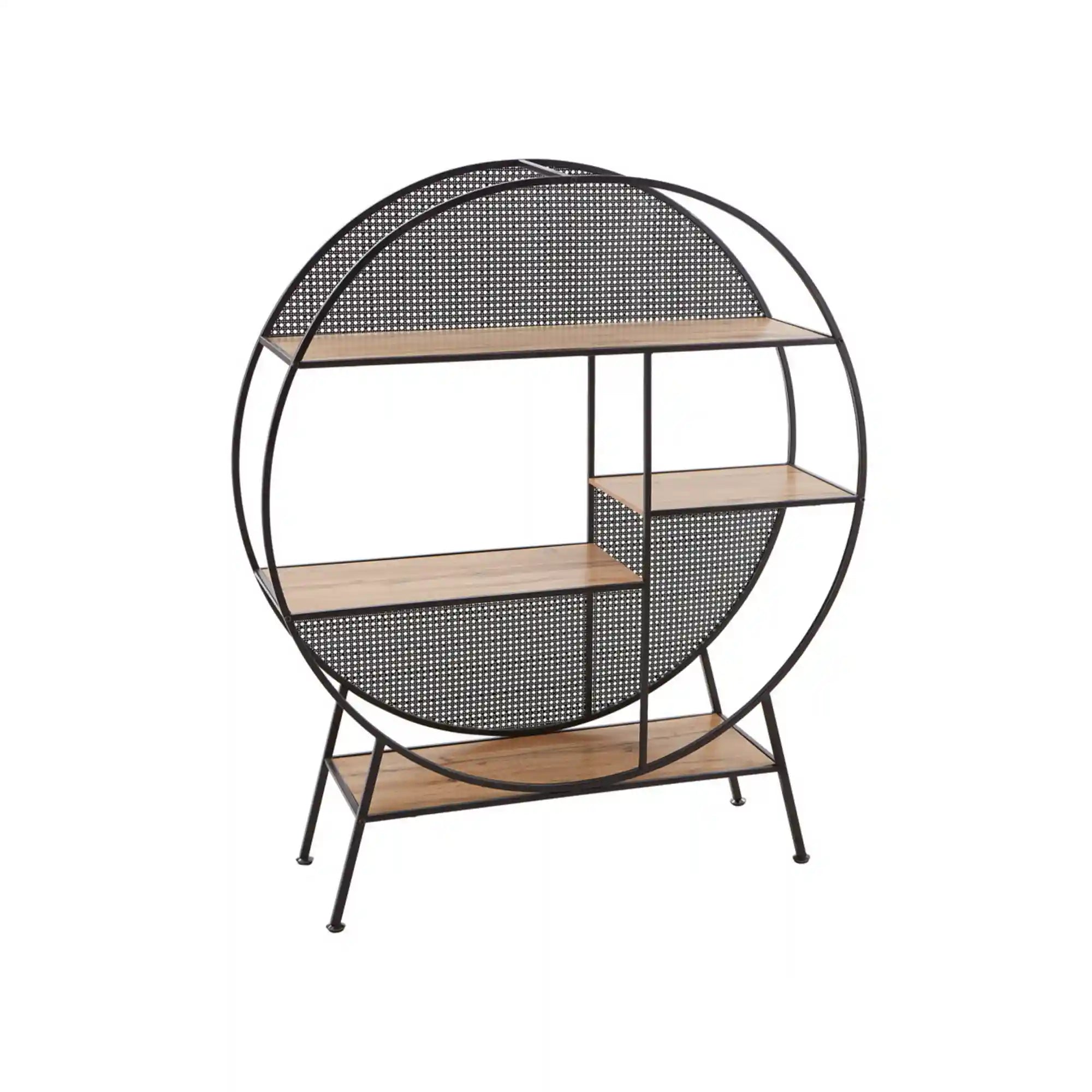 Bibiloteca LEON, negru/stejar, 110x33x131 cm