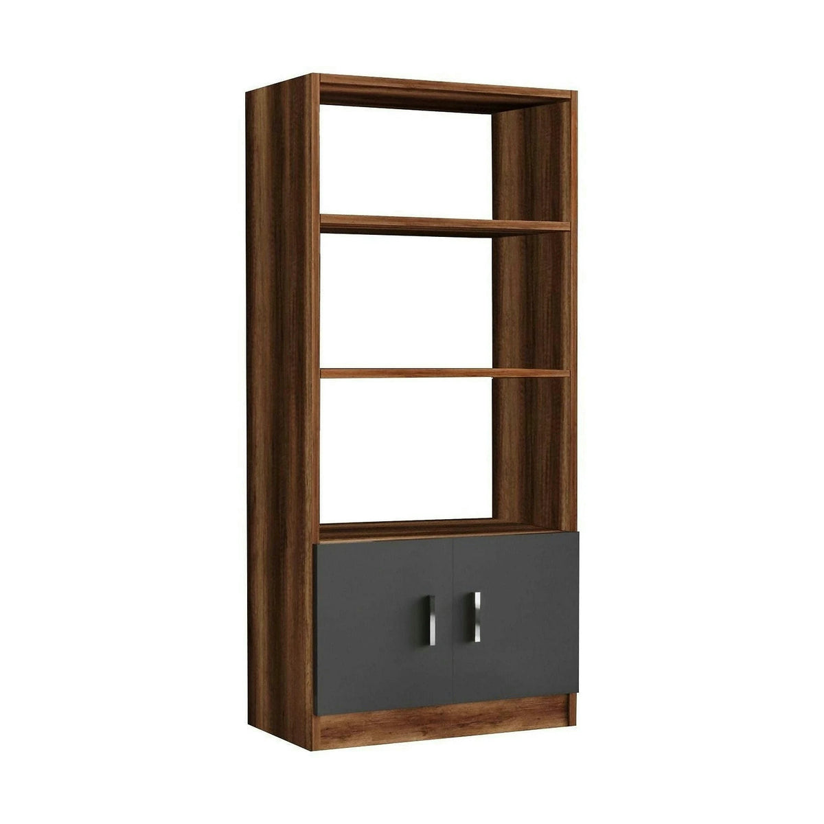 Biblioteca 956LCS1401, nuc/gri, PAL melaminat, 64x38x140 cm