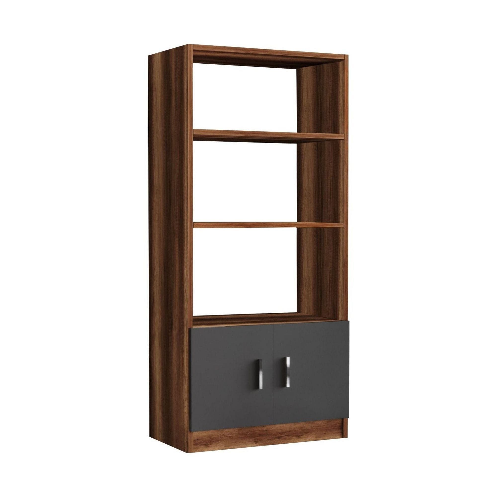 Biblioteca 956LCS1401, nuc/gri, PAL melaminat, 64x38x140 cm