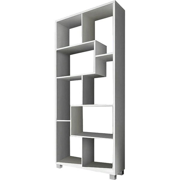 Biblioteca ADEN, alb, PAL melaminat, 69x25x161 cm