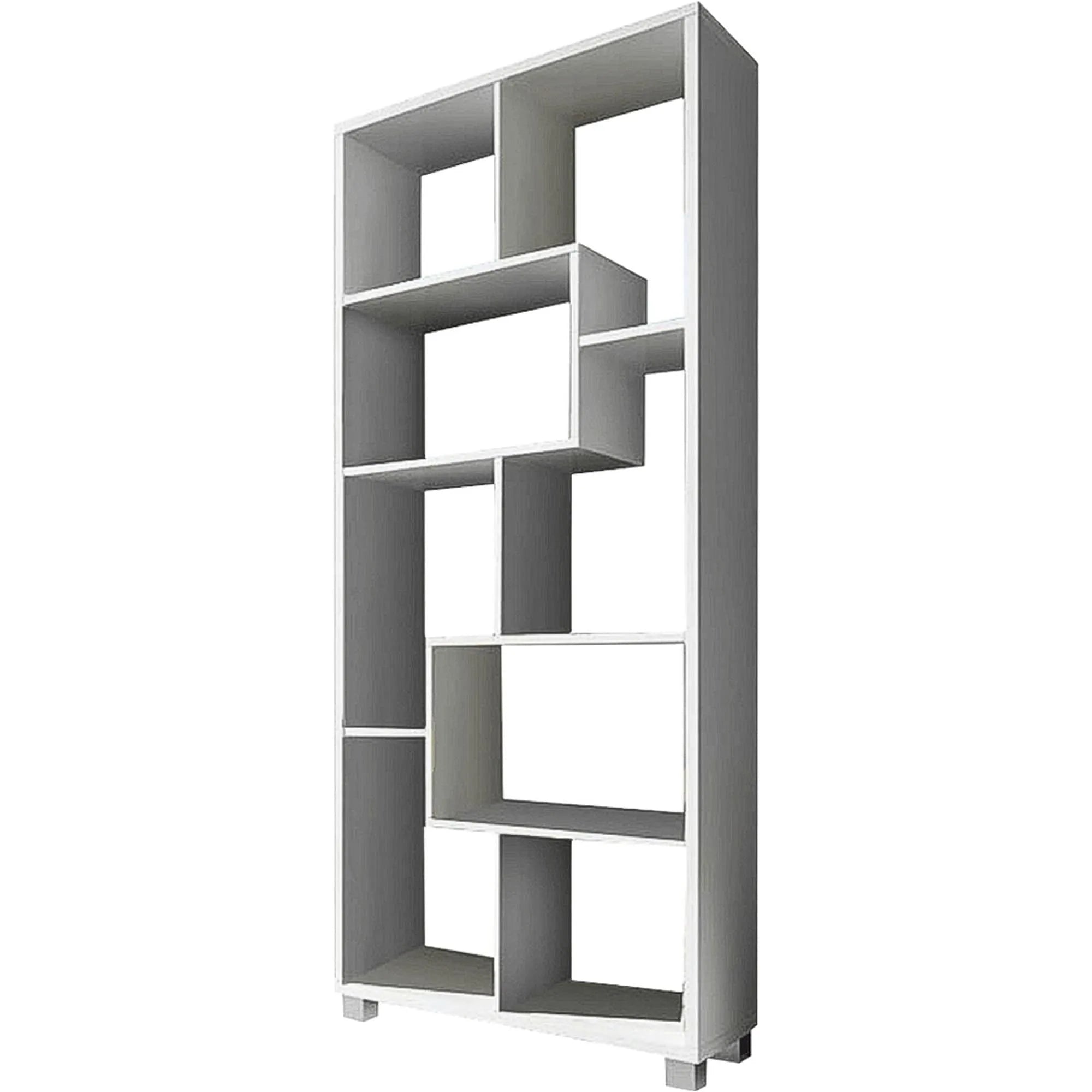 Biblioteca ADEN, alb, PAL melaminat, 69x25x161 cm