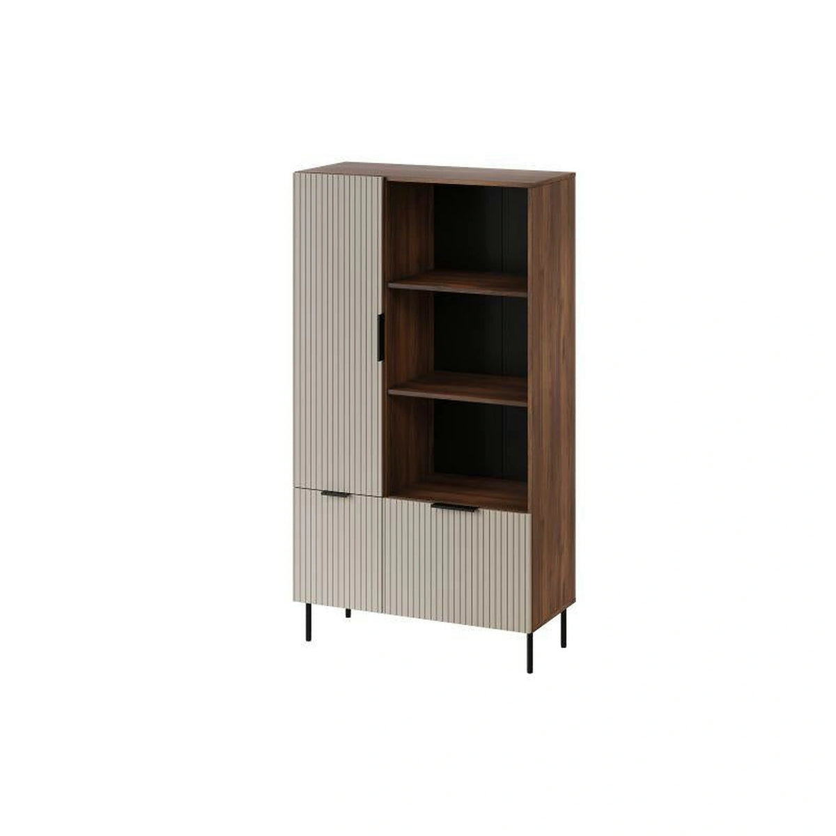 Biblioteca ALMERA TYP4, nuc/casmir, PAL laminat, 90x42x165 cm