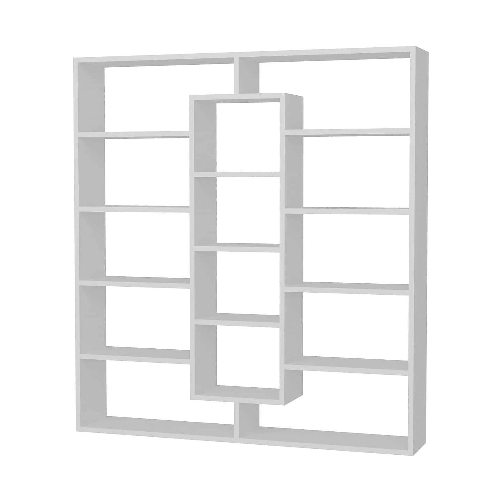 Biblioteca AMPLE, alb, PAL melaminat, 125x22x136 cm