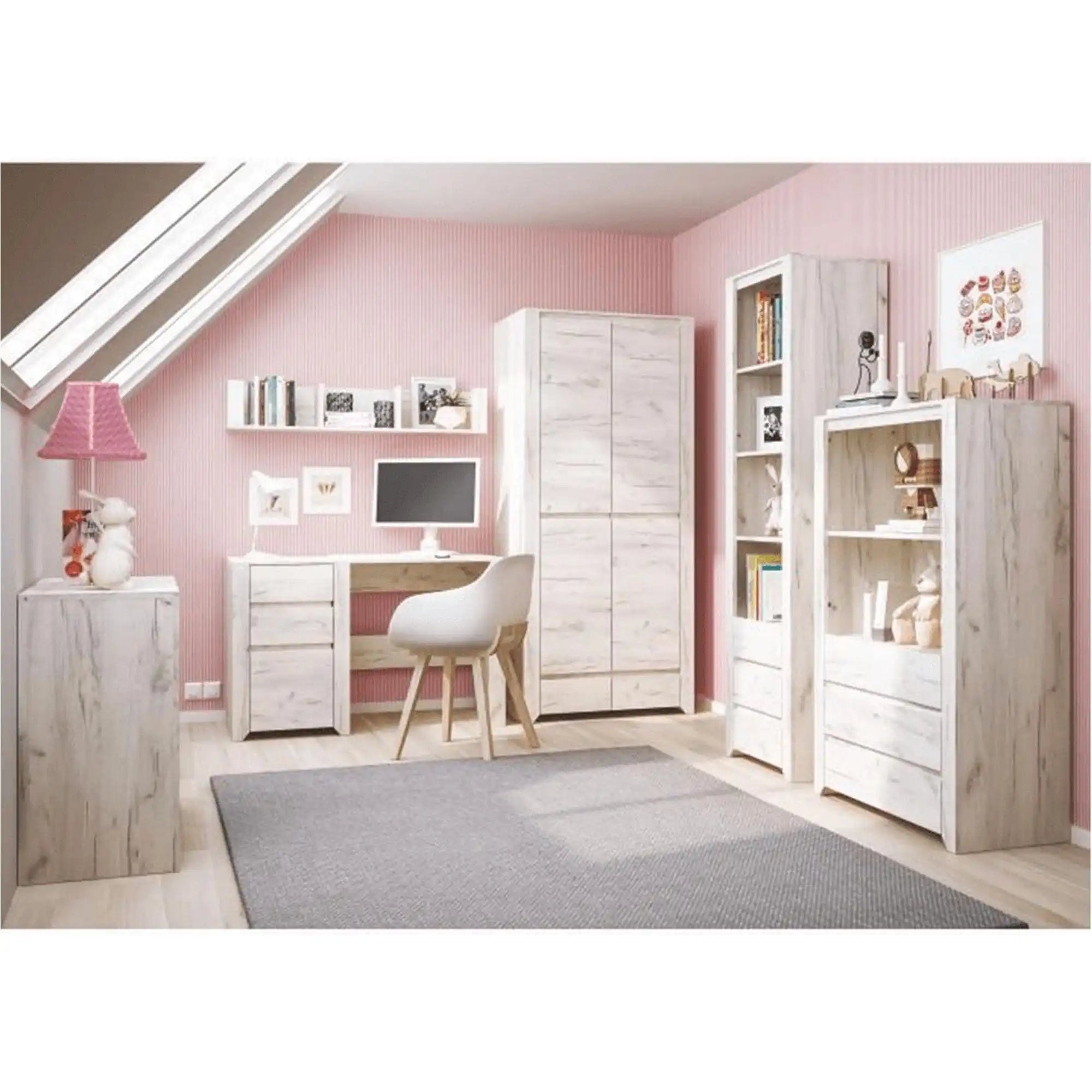 Biblioteca ANGEL TIP 11, alb, PAL melaminat, 56x40x191 cm