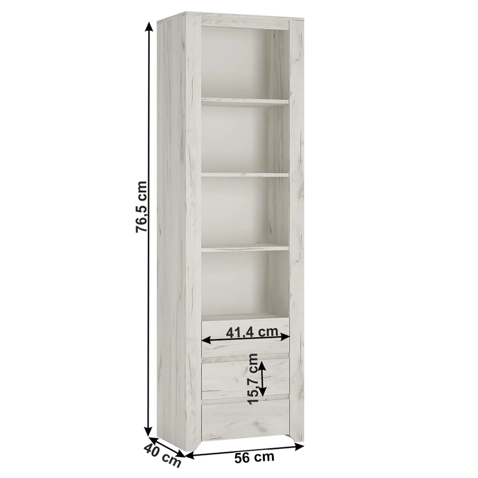 Biblioteca ANGEL TIP 11, alb, PAL melaminat, 56x40x191 cm