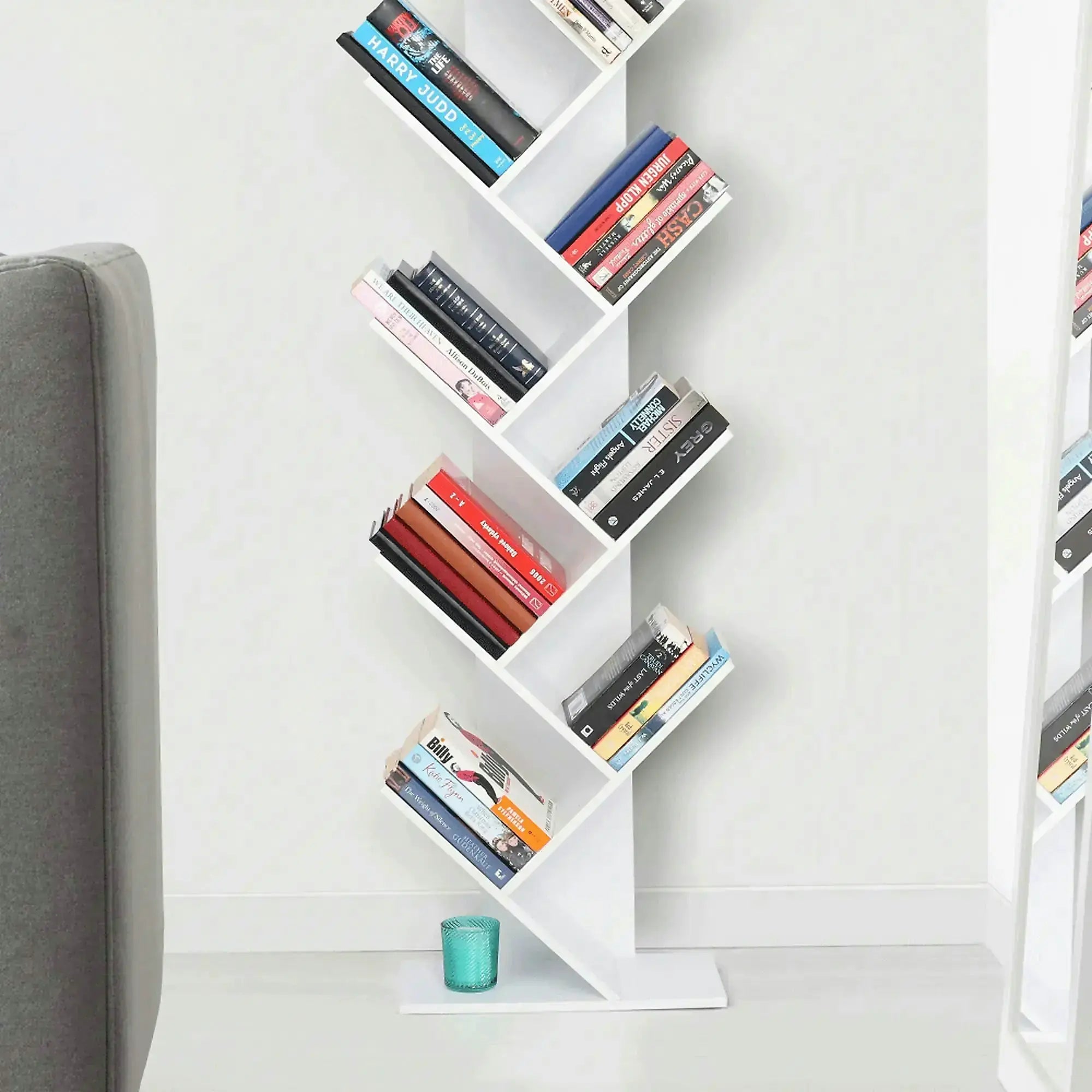 Biblioteca BAKI NEW TYP 1, alb, DTD laminat, 43x20x144 cm