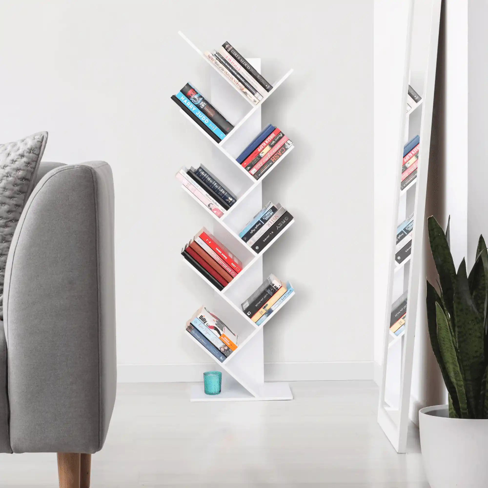 Biblioteca BAKI NEW TYP 1, alb, DTD laminat, 43x20x144 cm