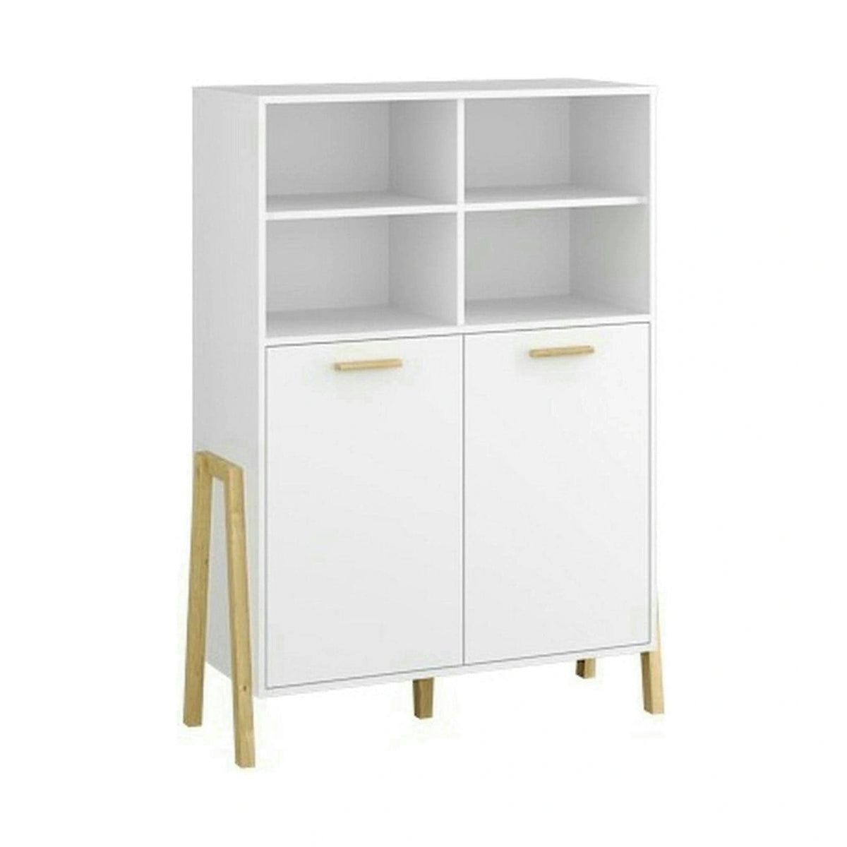 Biblioteca BELLE, alb, PAL laminat, 103x41x153 cm