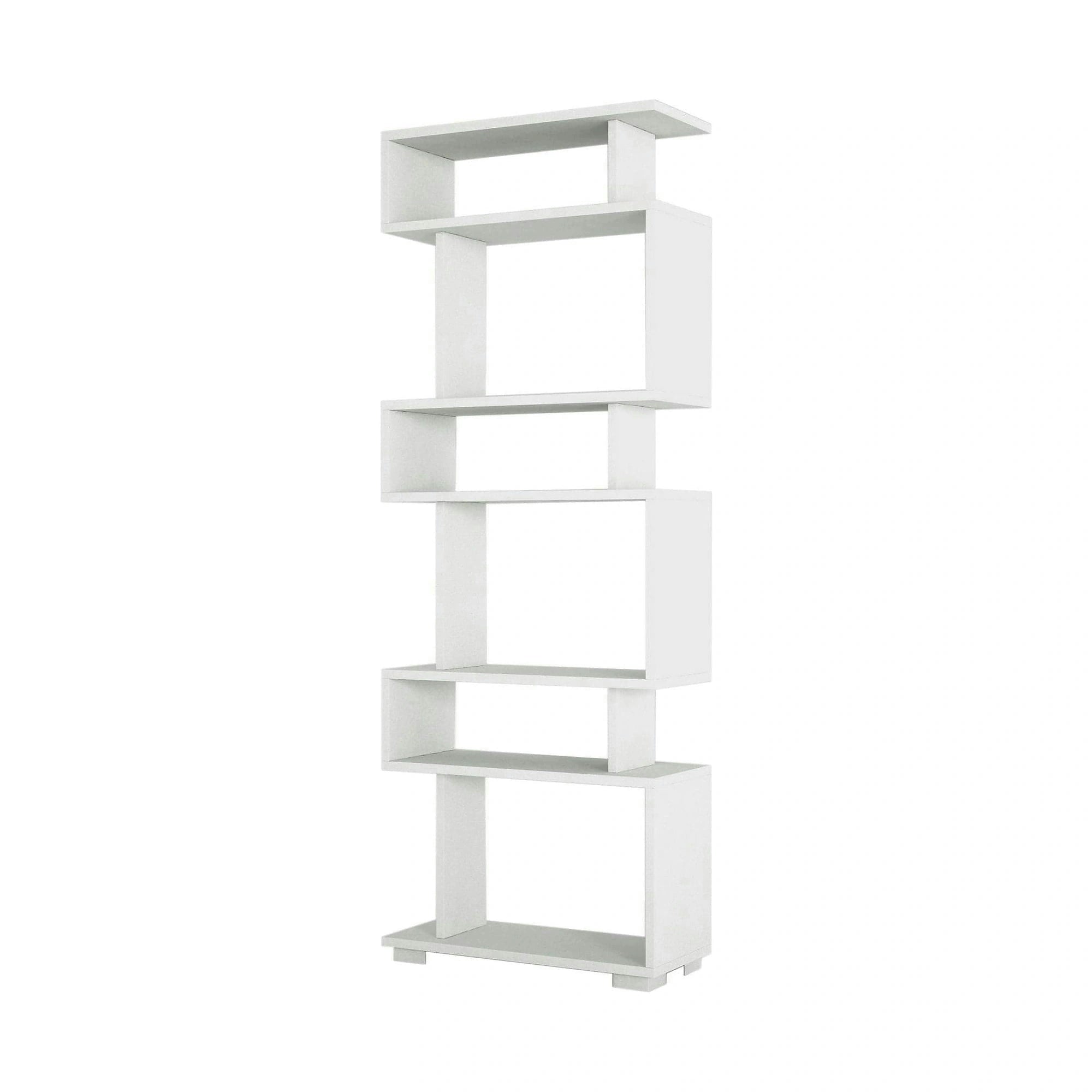 Biblioteca BLOK, alb, PAL melaminat, 60x20x165 cm