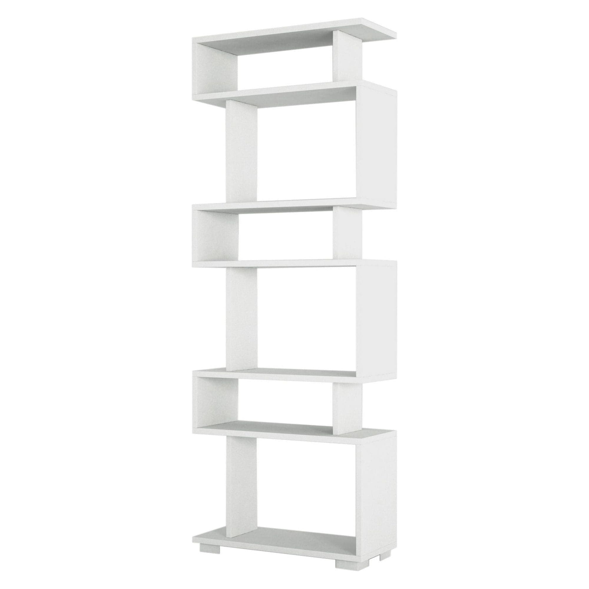 Biblioteca BLOK, alb, PAL melaminat, 60x20x165 cm