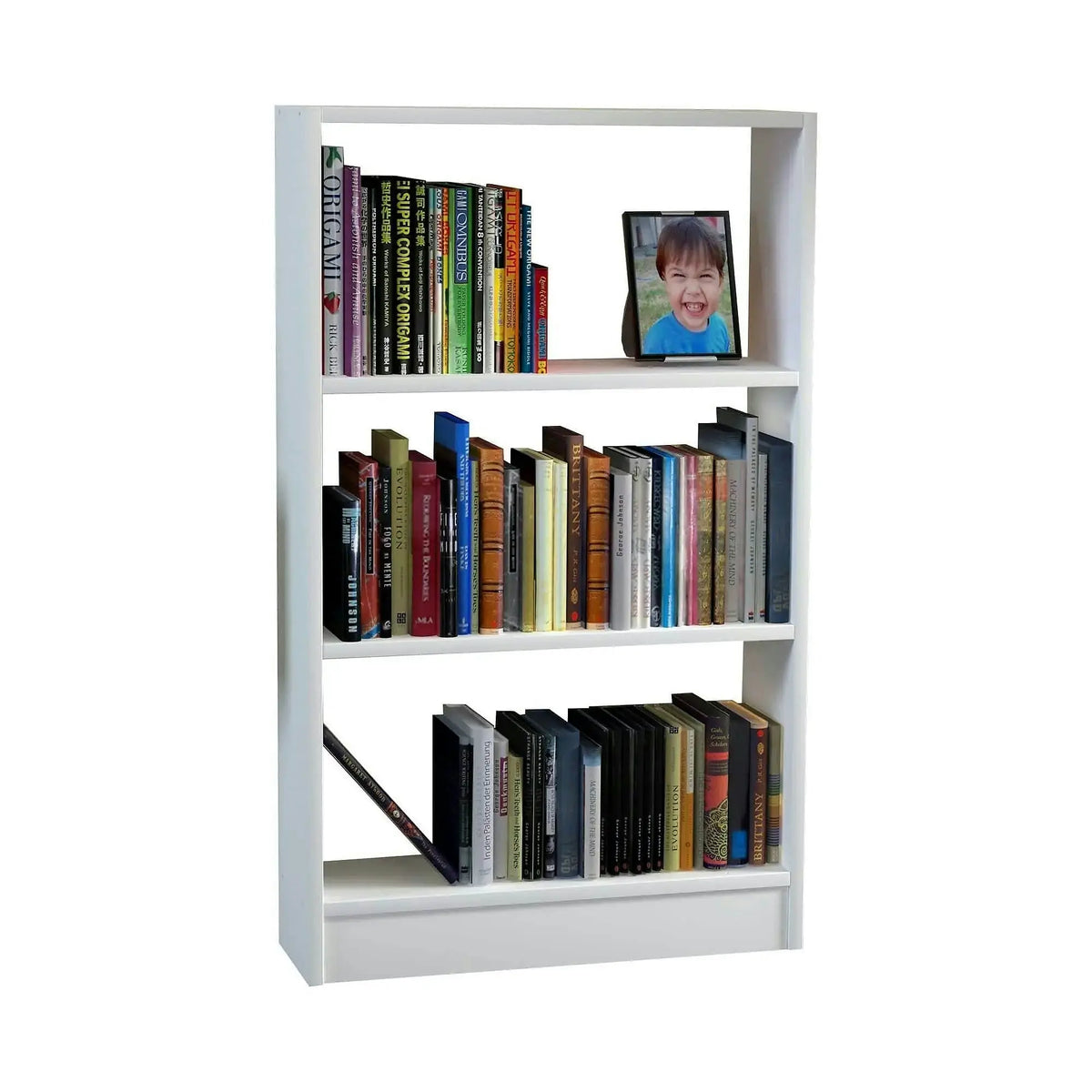 Biblioteca CELLA, alb, PAL melaminat, 60x20x100 cm