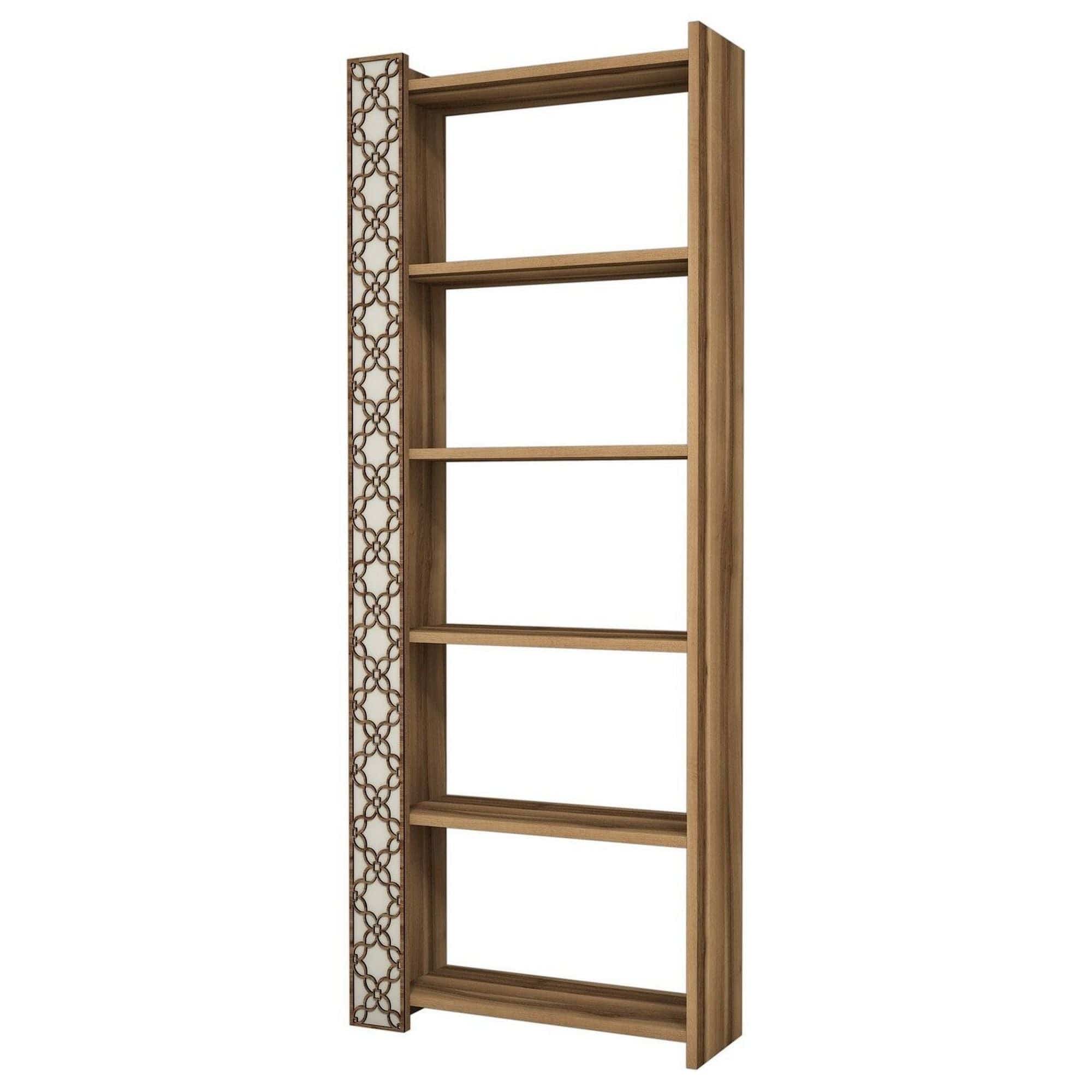 Biblioteca CITY, alun/bej, PAL melaminat, 65x24x170 cm