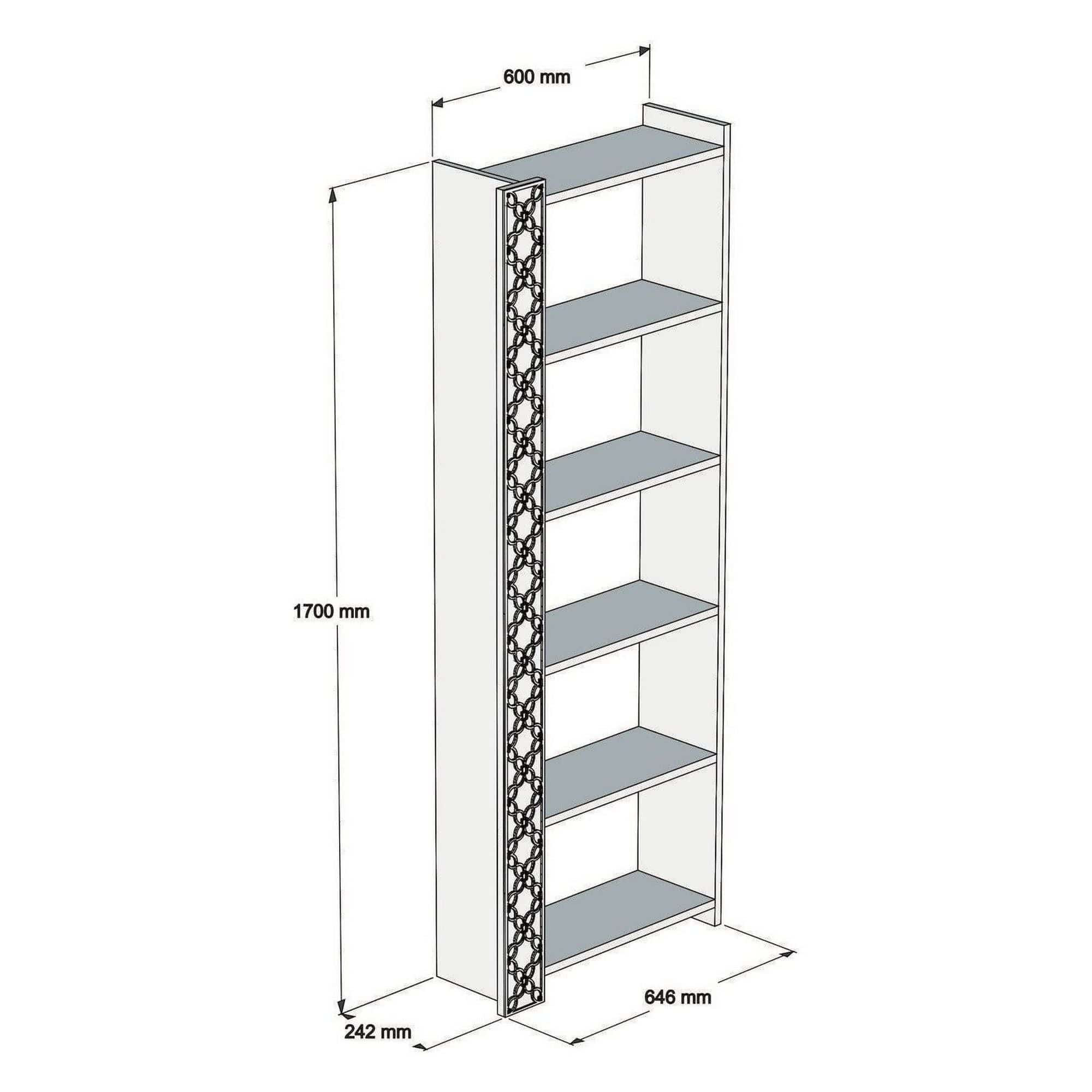Biblioteca CITY, alun/bej, PAL melaminat, 65x24x170 cm