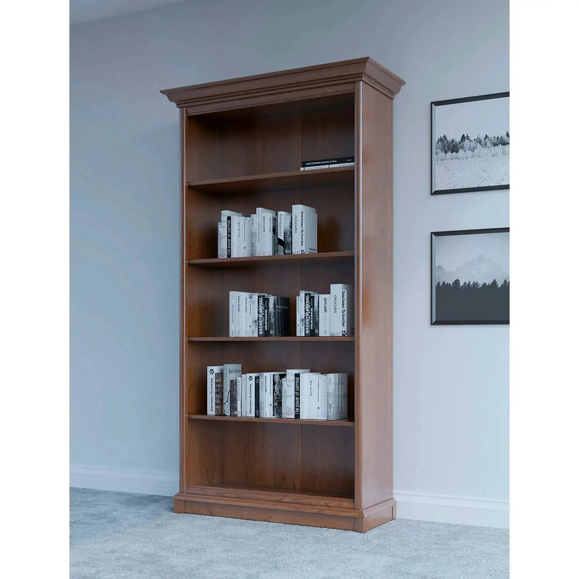 Biblioteca clasica living KENT, castan, PAL, 110x43x205 cm