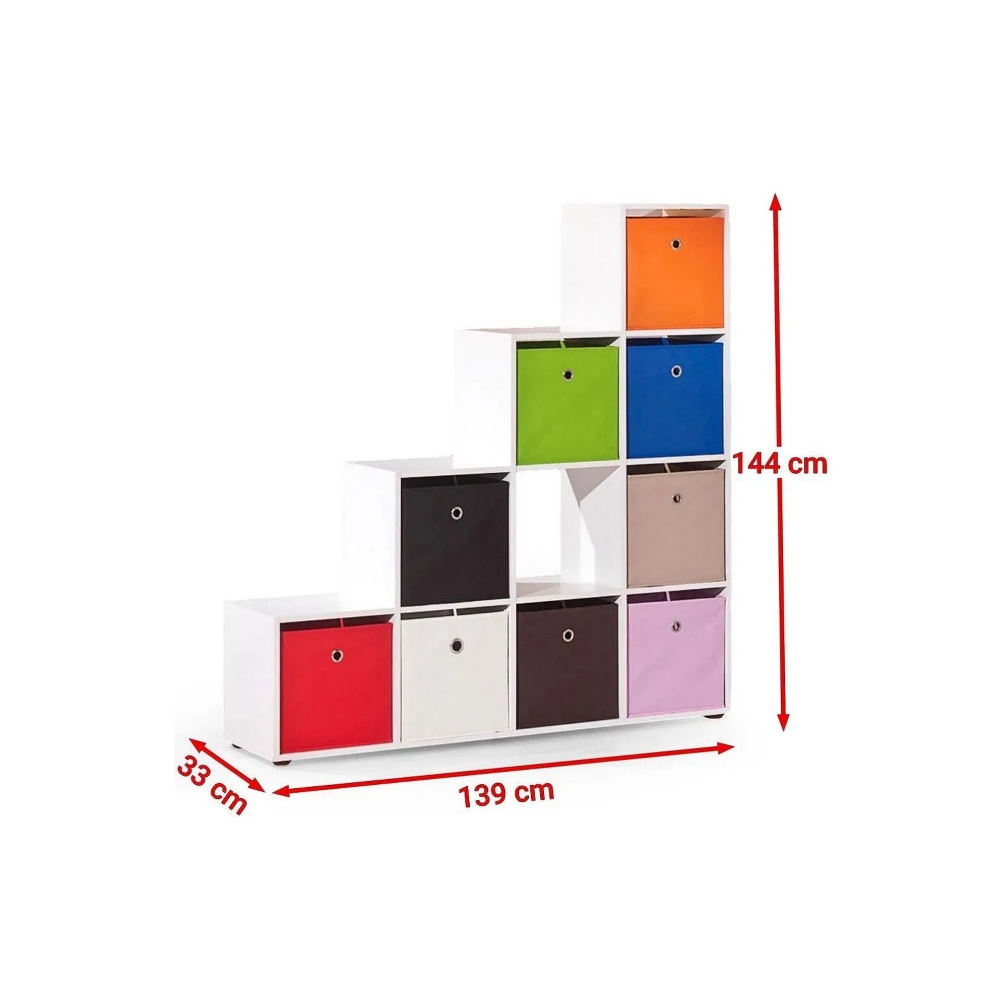 Biblioteca COBOTO, multicolor, PAL laminat, 139x33x144 cm