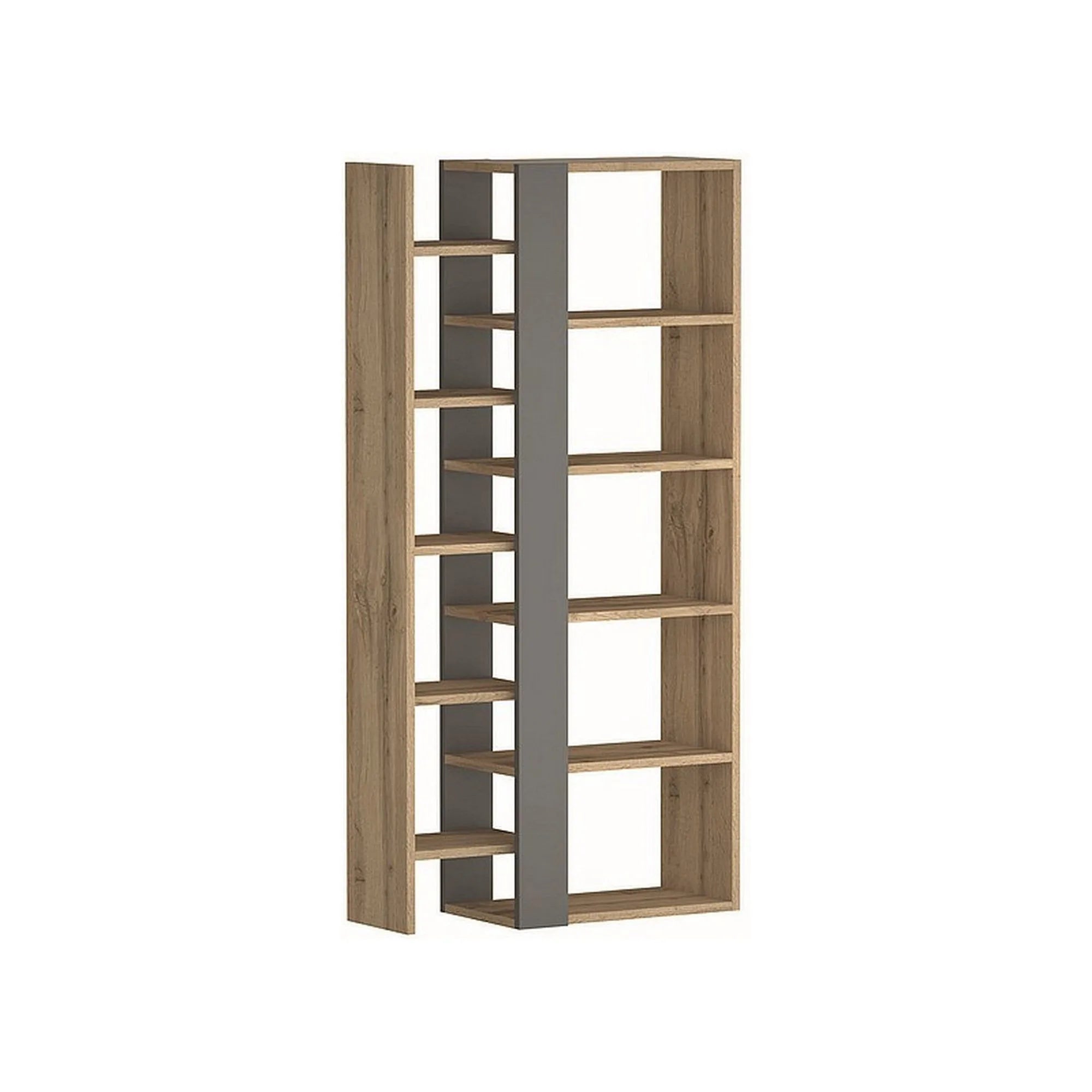 Biblioteca COMBO, stejar wotan/gri antracit, PAL, 80x29x165 cm