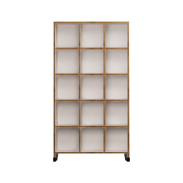 Biblioteca CROTONE, stejar/alb, PAL melaminat, 90x25x166 cm