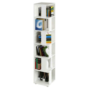 Biblioteca de colt KORIND, alb, DTD laminat,  38x38x186 cm