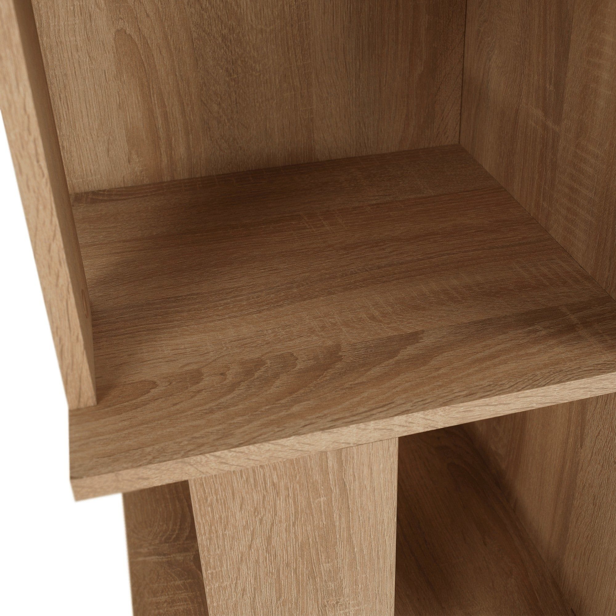 Biblioteca de colt KORIND, stejar sonoma, DTD laminat,  38x38x186 cm