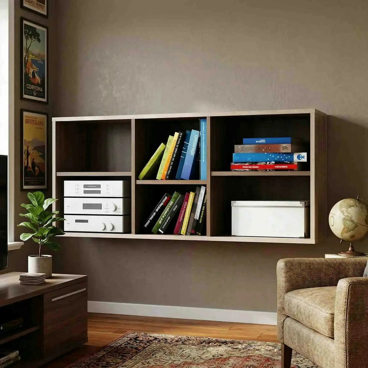Biblioteca DUNAJ TIPUL12, stejar sonoma, PAL melaminat, 135x32x49 cm