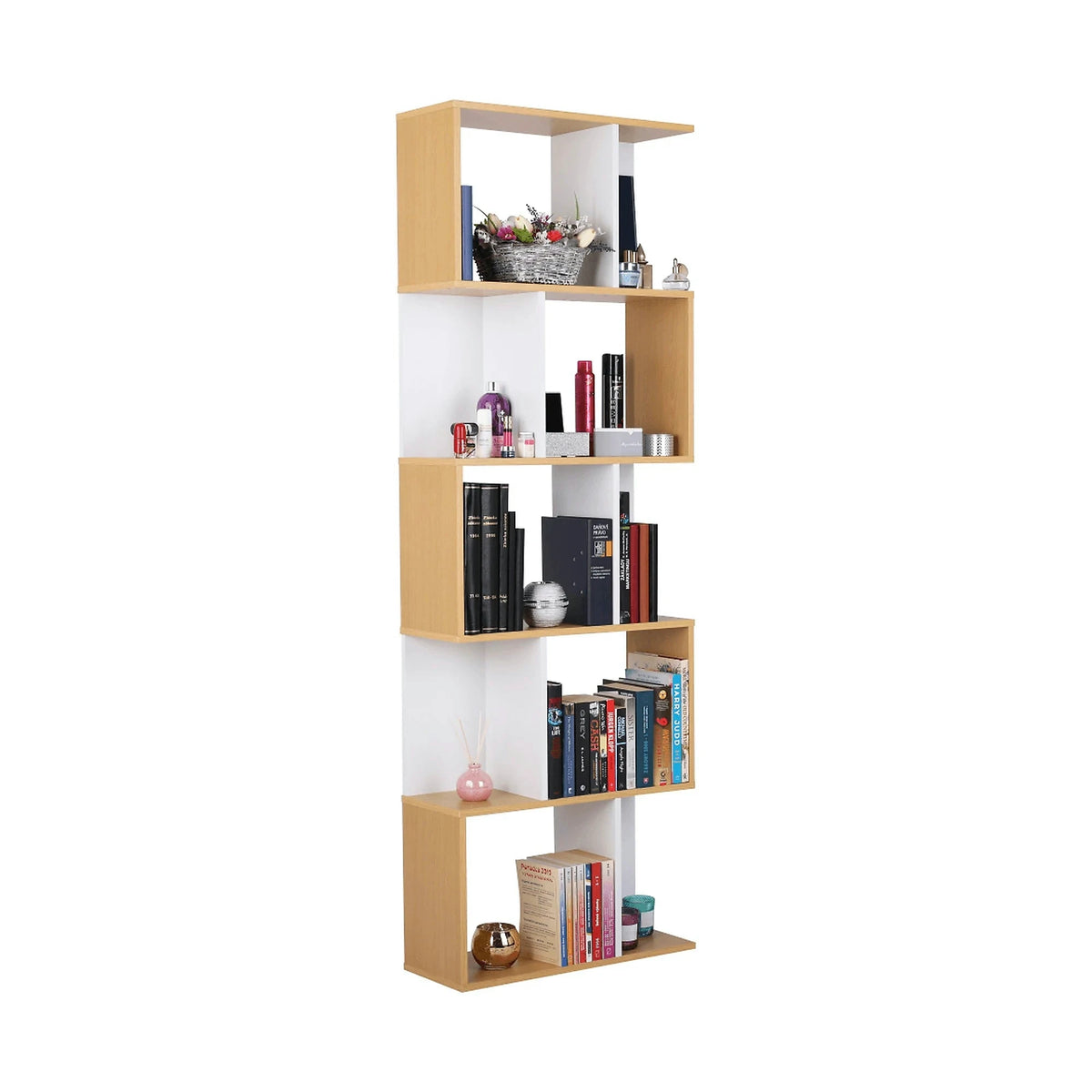 Biblioteca ERDEM NEW TYP 4, pin/alb, DTD laminat, 60x24x180 cm
