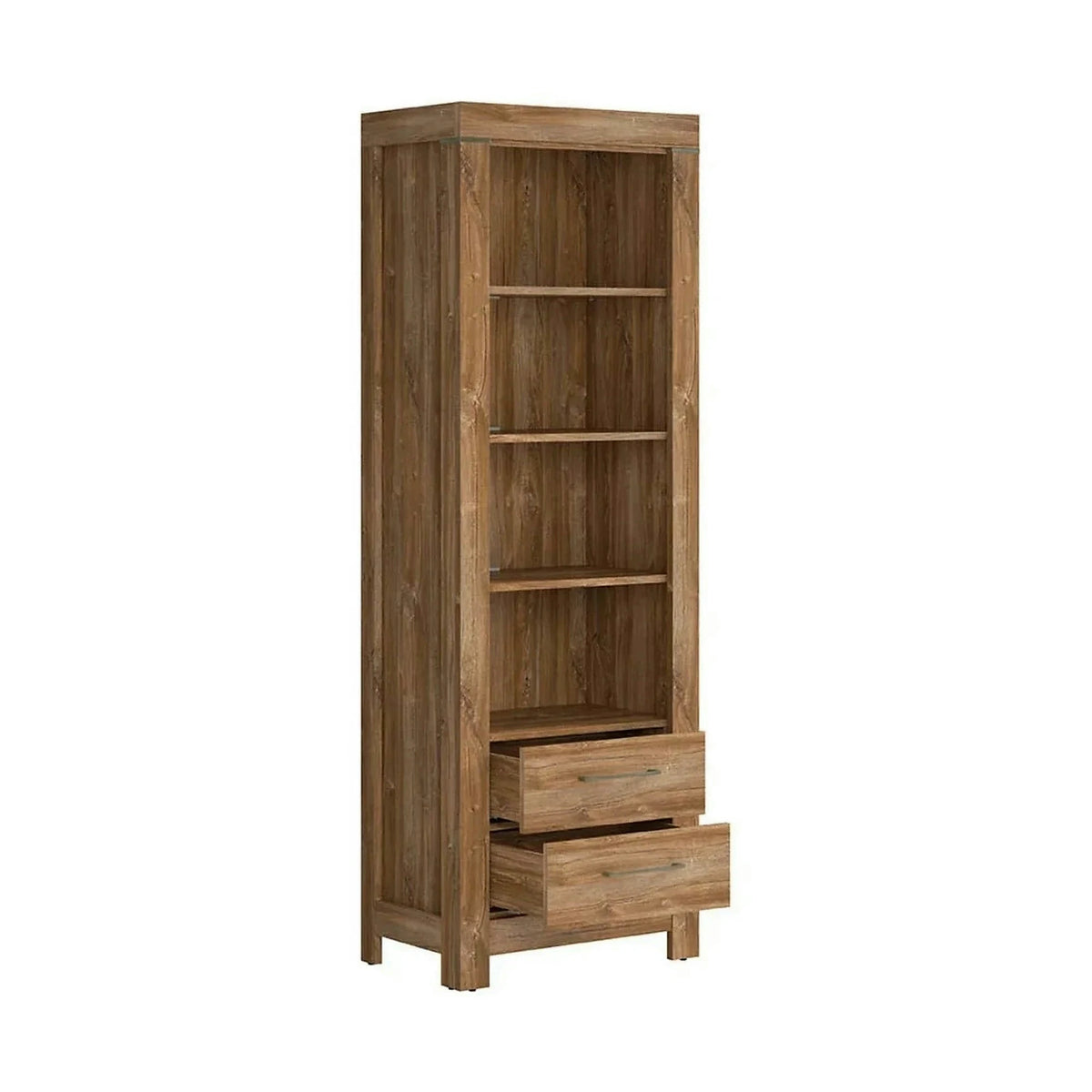 Biblioteca GENT, stejar, PAL, cu iluminare LED, 68x42x201 cm