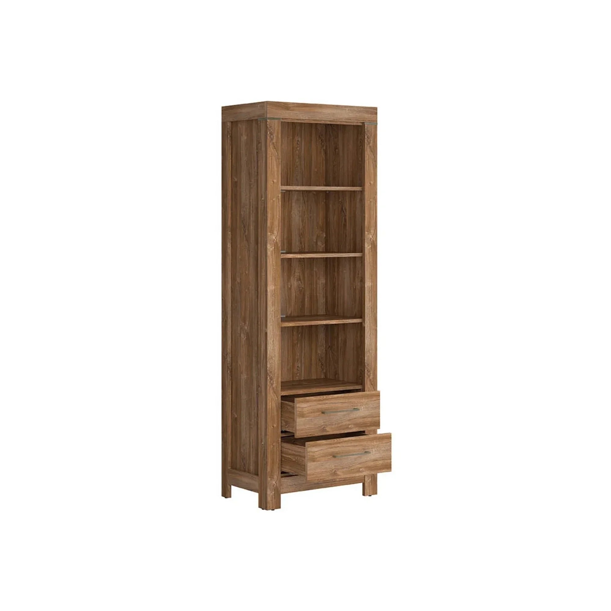 Biblioteca GENT, stejar, PAL, cu iluminare LED, 68x42x201 cm