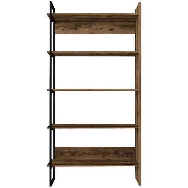 Biblioteca GRASS, nuc, PAL melaminat/metal, 92x35x180 cm