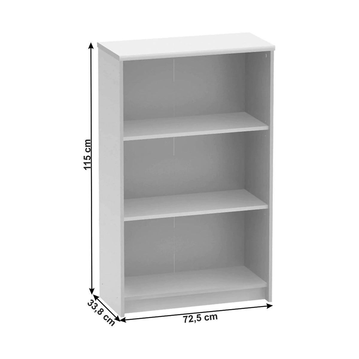 Biblioteca JOHAN 2 NEW 03, alb, DTD laminat, 73x34x115 cm