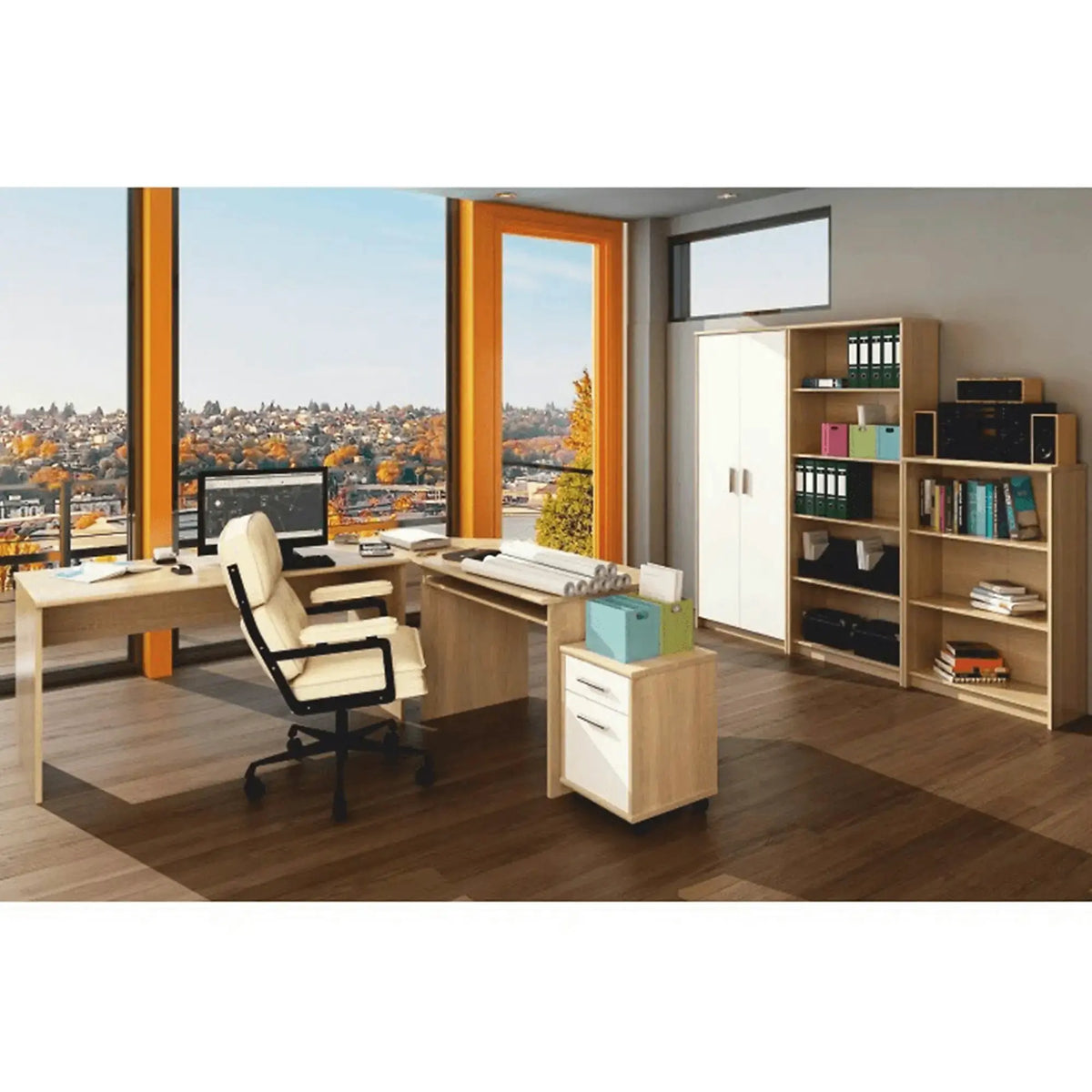 Biblioteca JOHAN 2 NEW 03, stejar sonoma, PAL melaminat, 73x34x116 cm